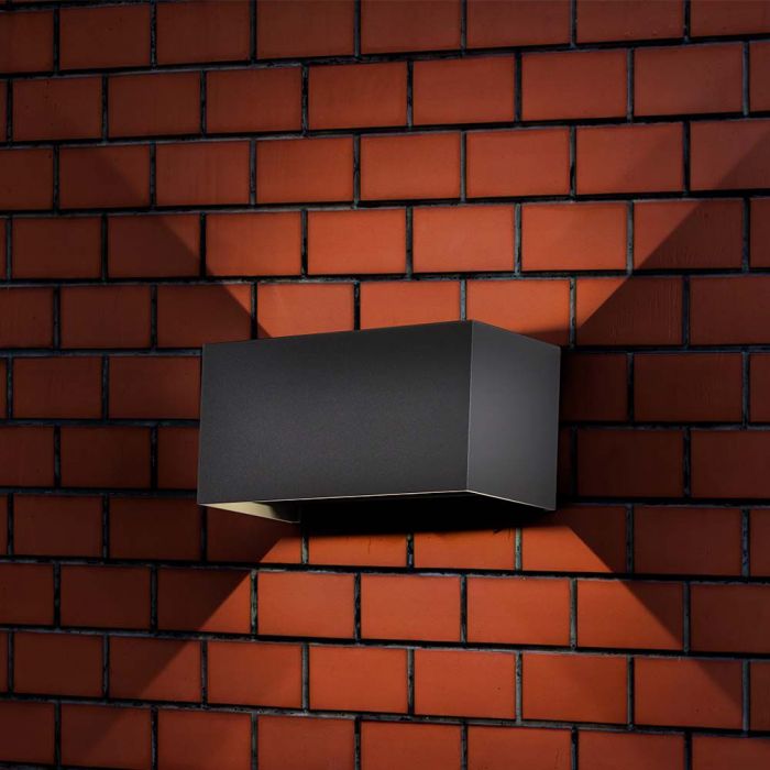 24W(2720Lm) LED Fasādes gaismeklis, V-TAC, melns, kvadrāta, IP65, neitrāli balta gaisma 4000K