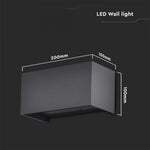 24W(2720Lm) LED Fasādes gaismeklis, V-TAC, melns, kvadrāta, IP65, neitrāli balta gaisma 4000K