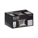 24W(2720Lm) LED Fasādes gaismeklis, V-TAC, kvadrāta, pelēks, IP65, neitrāli balta gaisma 4000K