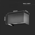 24W(2720Lm) LED Fasādes gaismeklis, V-TAC, kvadrāta, pelēks, IP65, neitrāli balta gaisma 4000K