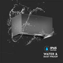 24W(2720Lm) LED Fasādes gaismeklis, V-TAC, kvadrāta, pelēks, IP65, neitrāli balta gaisma 4000K