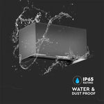 24W(2720Lm) LED Fasādes gaismeklis, V-TAC, kvadrāta, pelēks, IP65, silti balta gaisma 3000K