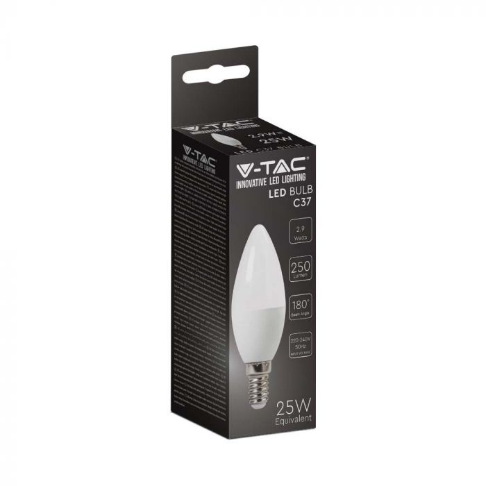 E14 2.9W(250Lm) LED-lambi, V-TAC, küünlakujuline, neutraalne valge valgus 4000K