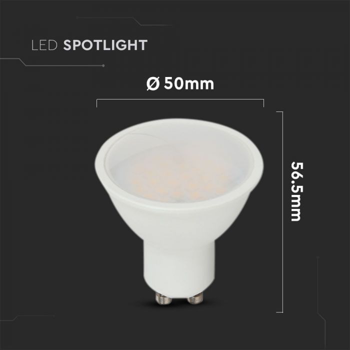 GU10 2.9W(250Lm) LED-lambi, V-TAC, IP20, jaheda valge 6500K