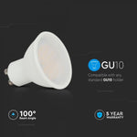 GU10 2,9W (250Lm) LED-lampa, V-TAC, IP20, kallvit 6500K
