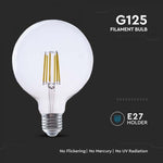 E27 4W(840Lm) LED hõõgniit, G125, V-TAC, IP20, soe valge valgus 3000K