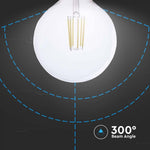 E27 4W(840Lm) LED hõõgniit, G125, V-TAC, IP20, soe valge valgus 3000K