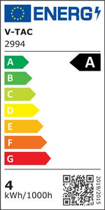 E27 4W(840Lm) LED-lambi hõõgniit, V-TAC, IP20, G95, soe valge valgus 3000K
