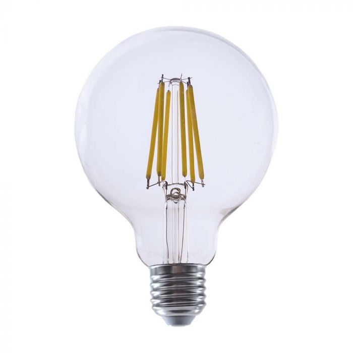 E27 4W(840Lm) LED-lambi hõõgniit, V-TAC, IP20, G95, soe valge valgus 3000K