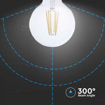 E27 4W(840Lm) LED-lambi hõõgniit, V-TAC, IP20, G95, soe valge valgus 3000K
