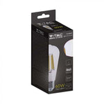 E27 4W(840Lm) LED Spuldze Filament, V-TAC, IP20, ST64, silti balta gaisma 3000K