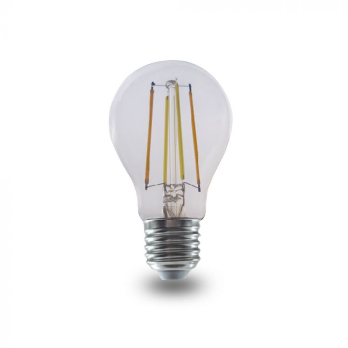 E27 7W(806Lm) LED SMART Glödlampa, V-TAC, IP20, glas, kompatibel med AMAZON ALEKSA och GOOGLE HOME, 3IN1