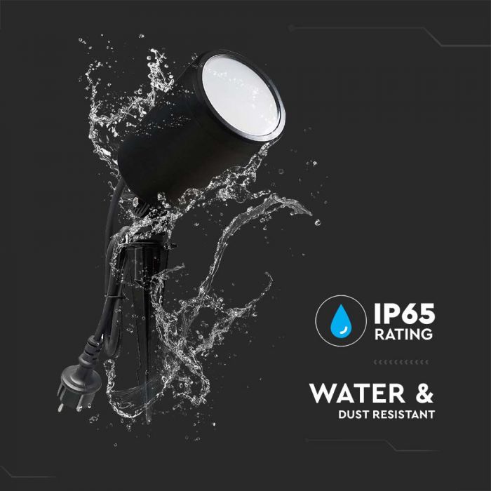 7W(520Lm) LED SMART zemē spraužams gaismeklis, savietojams ar AMAZON ALEXA & GOOGLE HOME, 3IN1+RGB, IP65, melns