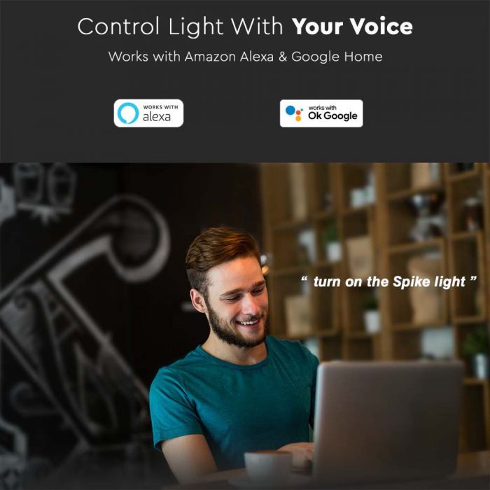 3x7W(520Lm) LED SMART peidetud valgusti, ühildub AMAZON ALEXA & GOOGLE HOME, 3IN1+RGB, IP65, must