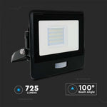 10W(725Lm) LED Spotlight with motion sensor PIR, compatible with AMAZON ALEXA &amp; GOOGLE HOME, V-TAC, RGB+3IN1, black body, RGB+3000K-6500K