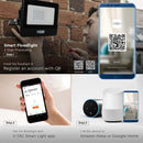 10W(725Lm) LED Prožektors ar kustības sensoru PIR, savietojams ar AMAZON ALEXA & GOOGLE HOME, V-TAC, RGB+3IN1, melns korpuss, RGB+3000K-6500K