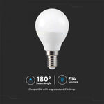 E14 4,8W (470Lm) LED SMART glödlampa, G45, V-TAC, fjärrkontroll, dimbar, RGB+ljusstarkt vitt ljus 3000K