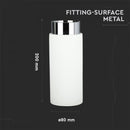 GU10 Gipsram, rund, vit/krom, Ø80x200mm, V-TAC