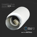 GU10 Gipsram, rund, vit/krom, Ø80x200mm, V-TAC