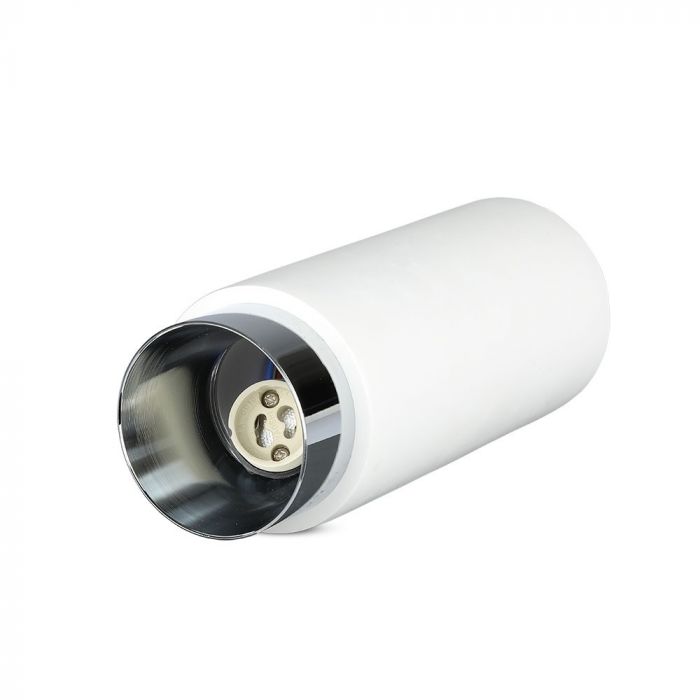 GU10 Рамка для штукатурки, круглая, белый/хром, Ø80x200 мм, V-TAC