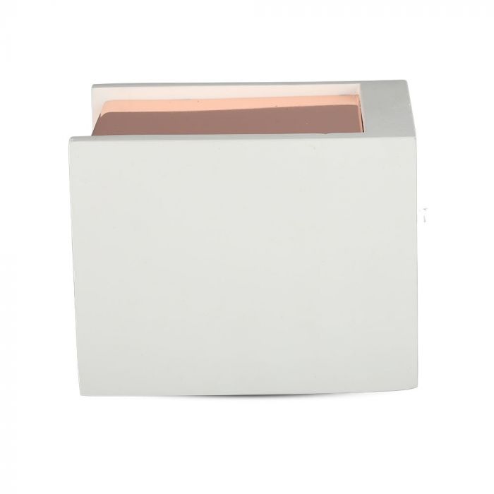 GU10 Рамка для гипса, квадратная, белый/золотая роза, 100x100x130 мм, V-TAC