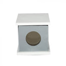 GU10 Plaster frame, square, white/chrome, 100x100x130mm, V-TAC