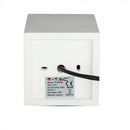 GU10 Plaster frame, square, white/chrome, 100x100x130mm, V-TAC