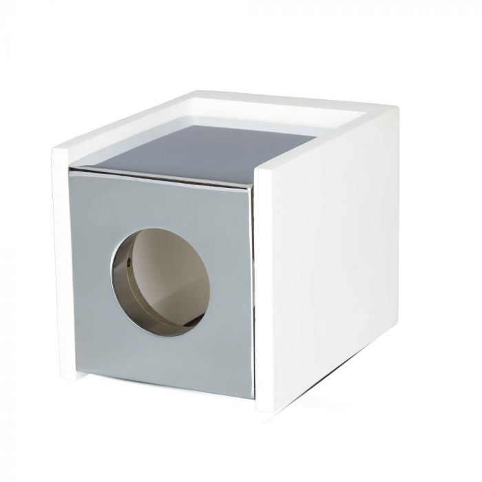 GU10 Plaster frame, square, white/chrome, 100x100x130mm, V-TAC