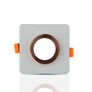 GU10 infälld gipsram/armatur, kvadratisk, grå/gyllenrosa, 100x100x40mm, infälld.  Ø80mm, V-TAC