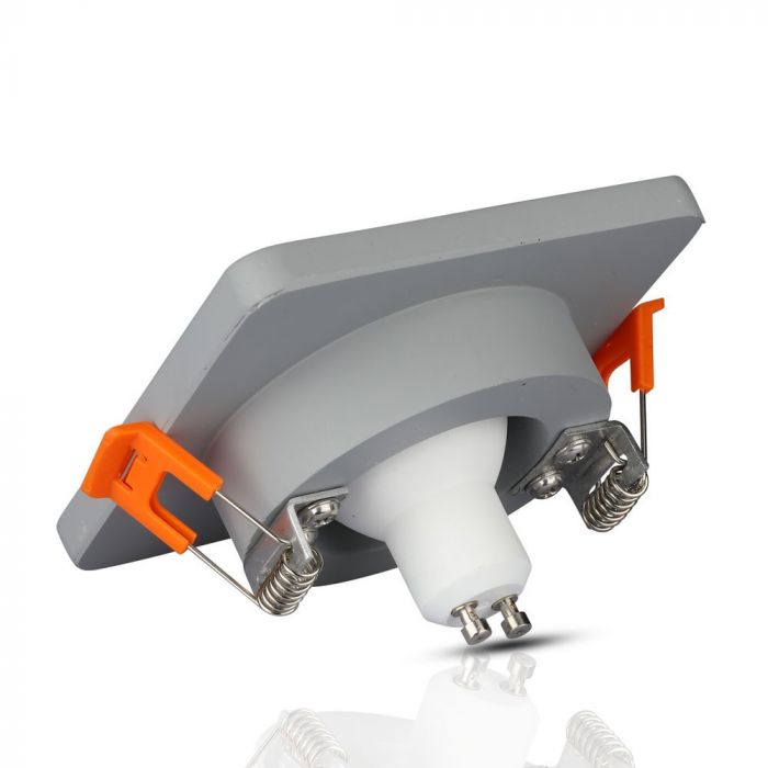 GU10 infälld gipsram/armatur, kvadratisk, grå/gyllenrosa, 100x100x40mm, infälld.  Ø80mm, V-TAC