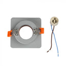 GU10 infälld gipsram/armatur, kvadratisk, grå/gyllenrosa, 100x100x40mm, infälld.  Ø80mm, V-TAC