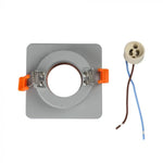 GU10 recessed plaster frame/fixture, square, grey/golden rose, 100x100x40mm, recessed. izm. Ø80mm, V-TAC