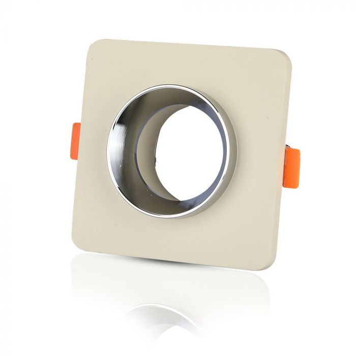 GU10 iebūvējams ģipša karkass/armatūra, kvadrāta formas, pelēks, V-TAC