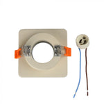 GU10 infälld gipsram/armatur, kvadratisk, offwhite/krom, 100x100x40mm, infälld. Storlek: 3,5 mm Ø80 mm, V-TAC