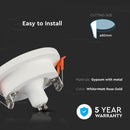 GU10 infälld gipsram/armatur, rund, vit/gyllenrosa, Ø100x40mm, infälld. Storlek: x x x x x x Ø80mm, V-TAC