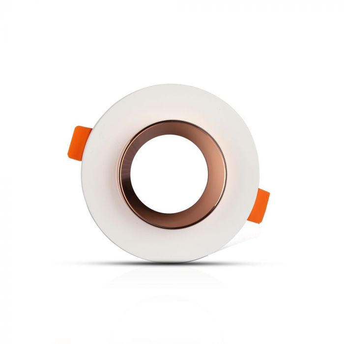 GU10 infälld gipsram/armatur, rund, vit/gyllenrosa, Ø100x40mm, infälld. Storlek: x x x x x x Ø80mm, V-TAC