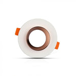 GU10 infälld gipsram/armatur, rund, vit/gyllenrosa, Ø100x40mm, infälld. Storlek: x x x x x x Ø80mm, V-TAC