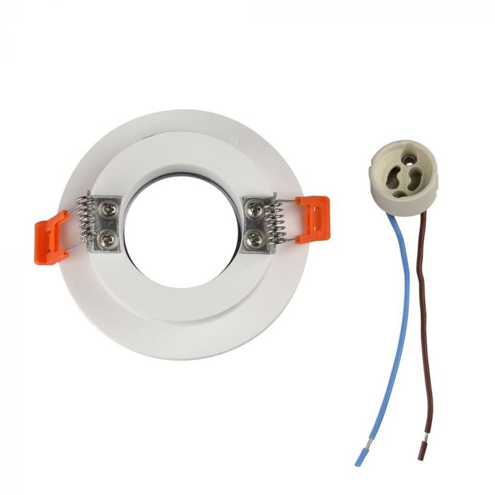 GU10 infälld gipsram/armatur, rund, vit/gyllenrosa, Ø100x40mm, infälld. Storlek: x x x x x x Ø80mm, V-TAC