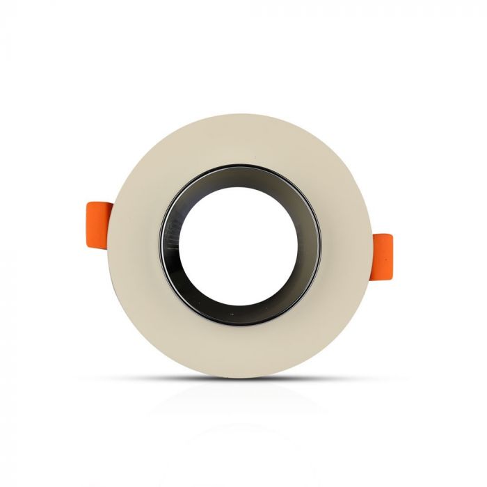 GU10 встраиваемая гипсовая рамка/светильник, круглая, цвет белый/хром, Ø100x40 мм, встраиваемая. size: 10x40x40x40x40x40x40x40x40x40x40. Ø80 мм, V-TAC