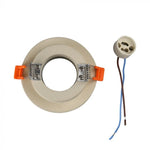 GU10 iebūvējams ģipša karkass/armatūra, apaļas formas, off white/hromēts, Ø100x40mm, iebūv. izm. Ø80mm, V-TAC