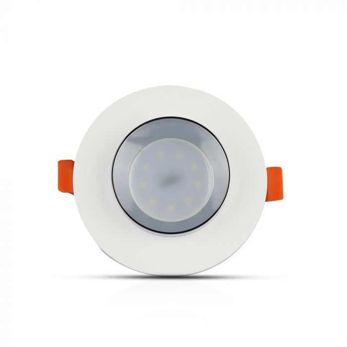 GU10 recessed plaster frame/fixture, round, white/chrome, Ø100x40mm, recessed. Size: mm Ø80mm, V-TAC