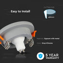 GU10 infälld gipsram/armatur, rund, grå/krom, Ø100x40mm, infälld. size: 4040x40x40x40x40x40x40x40. Ø80mm, V-TAC