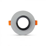 GU10 recessed plaster frame/fixture, round, grey/chrome, Ø100x40mm, recessed. size: 4040x40x40x40x40x40x40x40. Ø80mm, V-TAC
