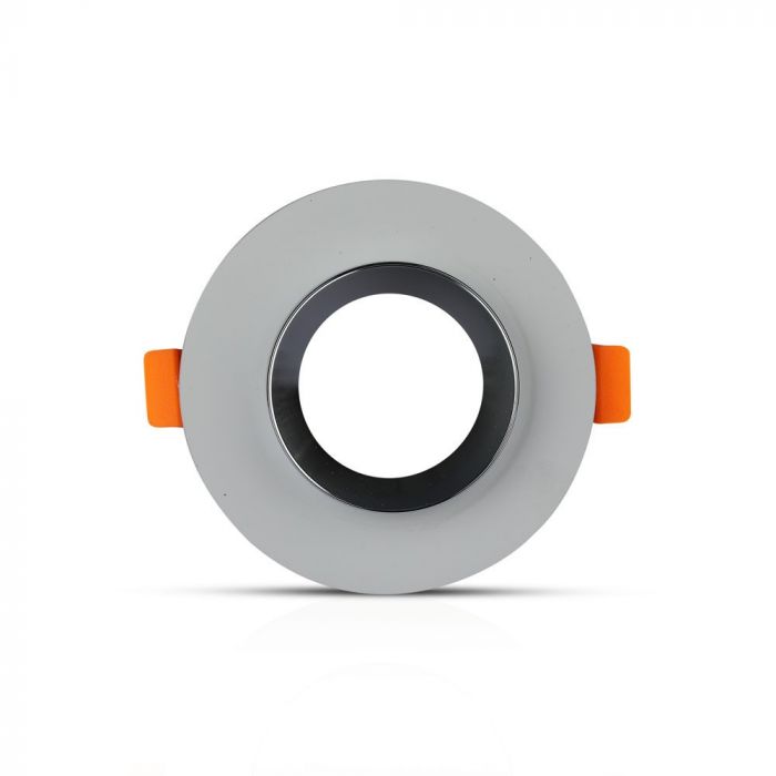 GU10 recessed plaster frame/fixture, round, grey/chrome, Ø100x40mm, recessed. size: 4040x40x40x40x40x40x40x40. Ø80mm, V-TAC