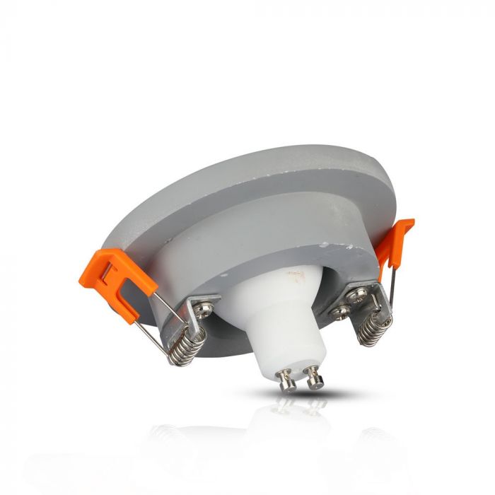 GU10 recessed plaster frame/fixture, round, grey/chrome, Ø100x40mm, recessed. size: 4040x40x40x40x40x40x40x40. Ø80mm, V-TAC