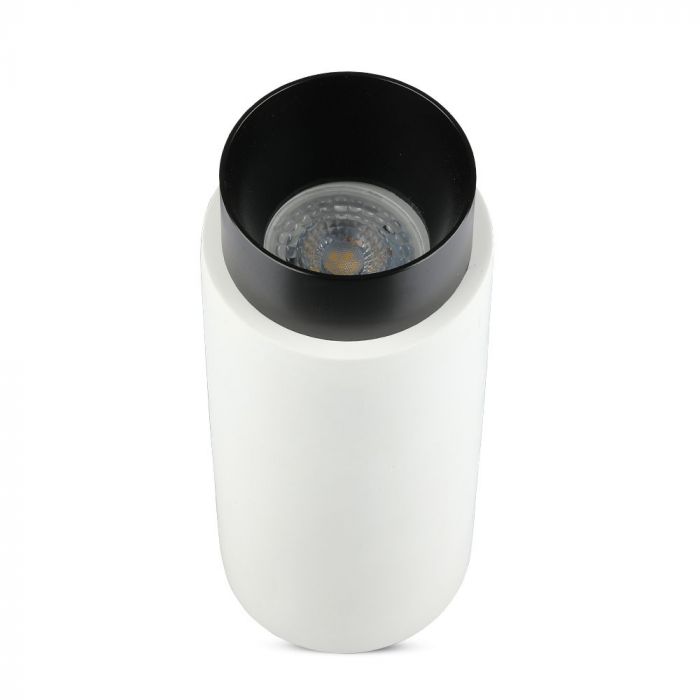 GU10 Gipsram, rund, vit/svart, Ø80x200mm, V-TAC
