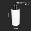 GU10 Gipsram, rund, vit/svart, Ø80x200mm, V-TAC