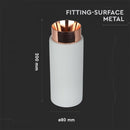 GU10 Gipsram, rund, vit/svart, Ø80x200mm, V-TAC