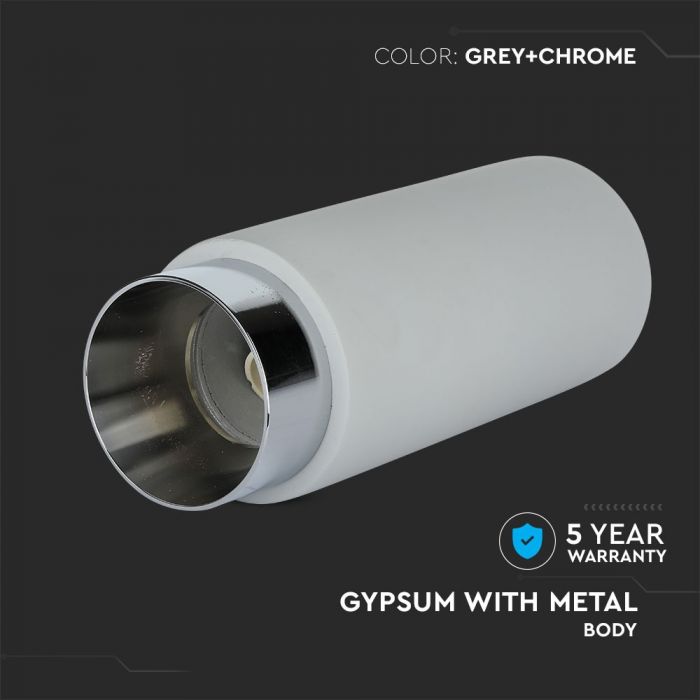 GU10 Gipsram, rund, vit/svart, Ø80x200mm, V-TAC
