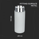 GU10 Gipsram, rund, vit/svart, Ø80x200mm, V-TAC